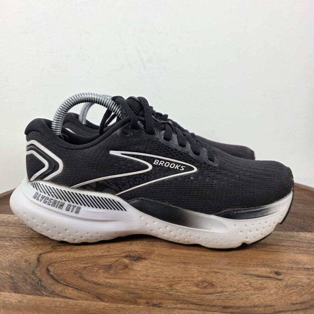 Brooks Glycerin 21 Womens Black And White Size 5.5 Running Shoes 1204091B090